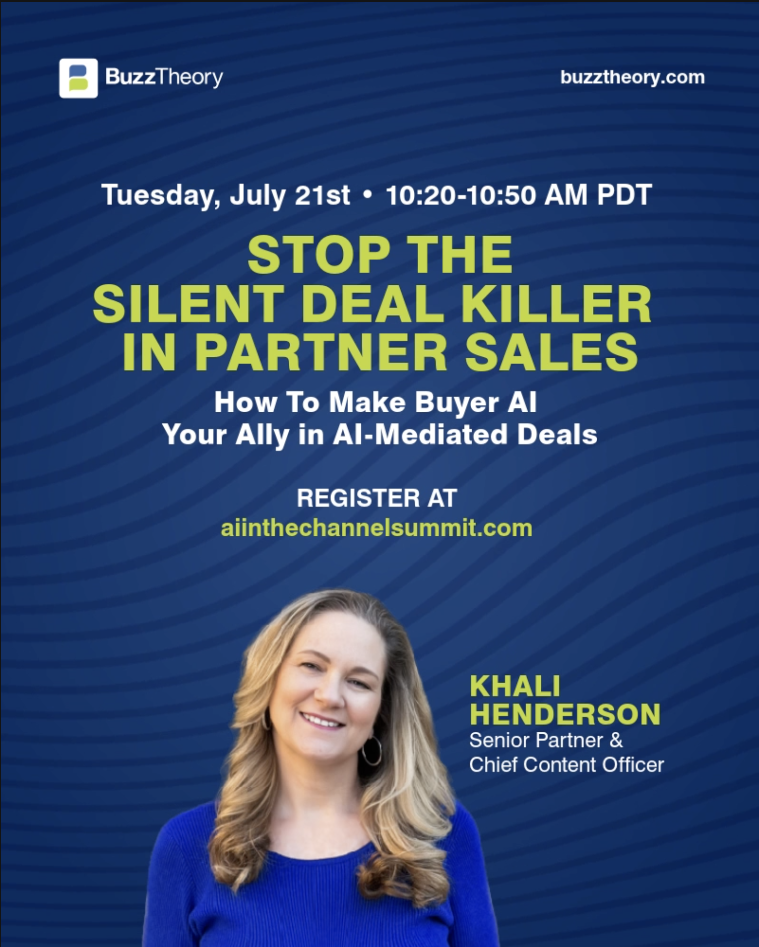 BuzzTheory’s Khali Henderson to Address B2B Buyer Use of AI in Sales Partner Revenue Motions